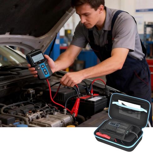 جراب لجهاز اختبار بطارية TOPDON BT100/BT200 100-2000CCA، جهاز اختبار مولد كهربائي للسيارات، جهاز اختبار بطارية السيارة 24 فولت 12 فولت، جهاز اختبار حمل مزدوج، حامل محلل بطارية السيارات الرقمي فقط - أسود in Kuwait