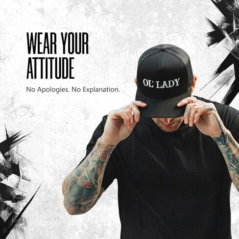 The Drive Clothing "OL' Lady Hat for Men & Women | Funny Offensive Fitted Baseball Cap | Structured Streetwear Hat | Bold Statement Urban Casual Headwear | Black in Kuwait