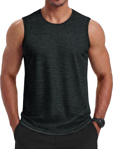 MAGCOMSEN Men's Tank Tops UPF 50+ Quick Dry Workout Gym Muscle Shirts Sleeveless Sports Tee Shirt Lightweight Summer in Saudi Arabia