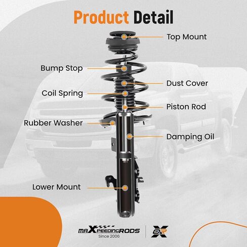 دعامة أمامية من maxpeedingrods لسيارة Chevy Camaro 2013-2015 LT LS 3.6L V6, 172913 172912 دعامة امتصاص الصدمات الكاملة مع مجموعة زنبركية ملفوفة 2 قطعة in Saudi Arabia