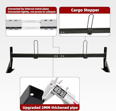 hightall Van Ladder Rack with Roller,Adjustable Length 50-61" Van Roof Rack with Cargo Stoppers,Compatible with Ford Transit150/250/350,Enclosed Trailer,Drilling Required in Kuwait