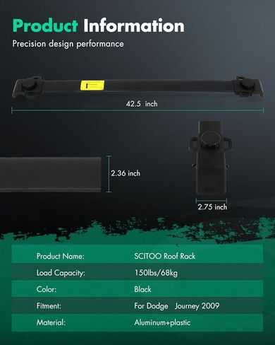 SCITOO Roof Rack crossbars Fit for Dodge Journey 2009-2018,Cargo Carrier Kayak Rooftop Luggage Crossbar in Saudi Arabia