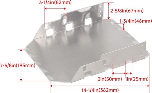 HECASA Under Seat Mounting Bracket Plate Holder Carrier Compatible with Wrangler Jk Unlimited 2007-2018 & JK 2007-2010 Aluminum Bracket Plate Holder Carrier in Saudi Arabia