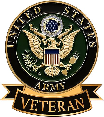 دبوس طية صدر المحارب بالجيش الأمريكي مع صندوق هدايا خشبي فاخر من خشب الجوز، بروش ذهبي بشارة عسكرية مفصلة ثلاثية الأبعاد للرجال والنساء، هدية خدمة التقاعد الوطنية لعيد المحاربين القدامى وعيد الأب in Kuwait