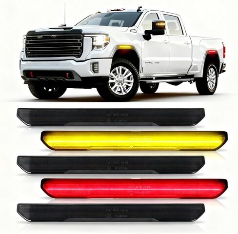 4PCS Smoked Lens LED Side Marker Lights replacement for 2020-2024 GMC Sierra 2500HD 3500HD, Amber Front & Rear Fender Lamp Assembly Replacement Kit Indicator in Saudi Arabia
