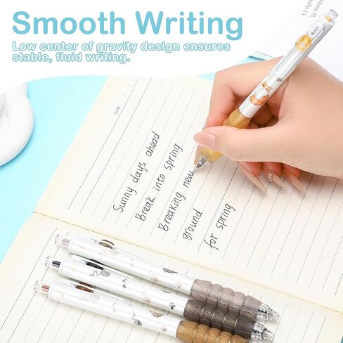 Ponhey 4 Pcs Cute Retractable Pens Cat Gel Pens Cartoon Pen 0.5mm Black Ink Writing Pen Aesthetics Pens Kawaii Pen for Girls Women Boy Office School Pens (Cute Cat) in Saudi Arabia