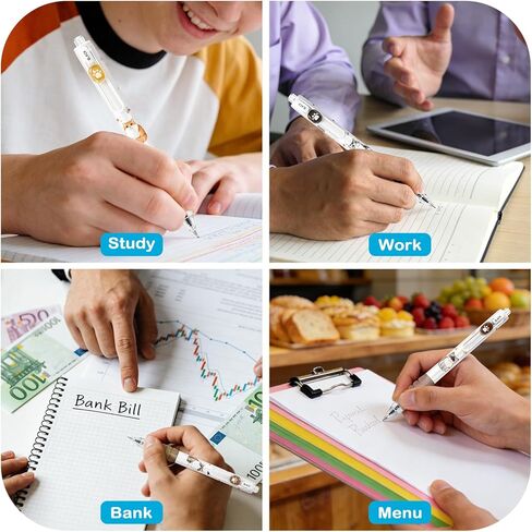 Ponhey 4 Pcs Cute Retractable Pens Cat Gel Pens Cartoon Pen 0.5mm Black Ink Writing Pen Aesthetics Pens Kawaii Pen for Girls Women Boy Office School Pens (Cute Cat) in Saudi Arabia