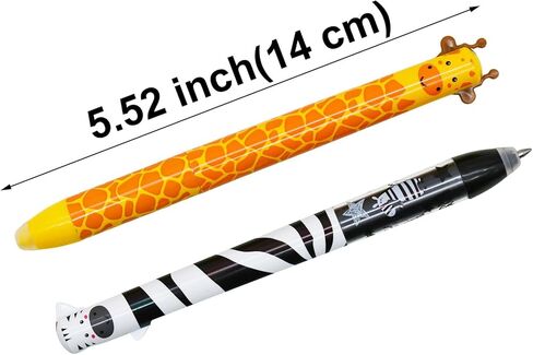 Maydahui 8 Pcs 2-in-1 Multicolor Cute Animal Erasable Pens 2 Color Click Pens Blue Red Ink 8 Styles Tiger Panda Zebra Koala Hippo Giraffe Alpaca Elephant Pen for Office in Saudi Arabia