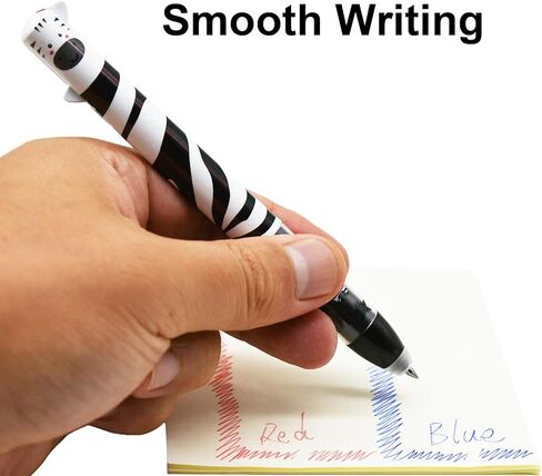 Maydahui 8 Pcs 2-in-1 Multicolor Cute Animal Erasable Pens 2 Color Click Pens Blue Red Ink 8 Styles Tiger Panda Zebra Koala Hippo Giraffe Alpaca Elephant Pen for Office in Saudi Arabia