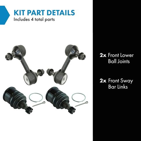TRQ Front Suspension Kit Ball Joint Sway Bar Stabilizer Link Compatible with 2009-2014 Acura TSX 2008-2012 Honda Accord 2010-2011 Accord Crosstour 2012-2015 Crosstour in Saudi Arabia