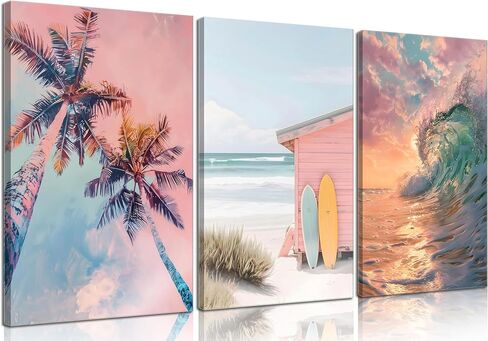 3pcs Pink Aura Collection Gradient Canvas wall art Positive Minimalist Fluppy Art Picture Wall Decor Trendy Aesthetic Poster Print Artwork for Bedroom, Living Room, girls room Home Decoration【UNFRAMED】 in Saudi Arabia