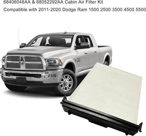 68406048AA & 68052292AA Cabin Air Filter and Air Filter Access Door Kit Replacement for 2011-2020 Ram 1500 2500 3500 4500 5500 2007-2012 CX-7 2.3L L4 Replaces 5058693AA 68318365AA in Kuwait