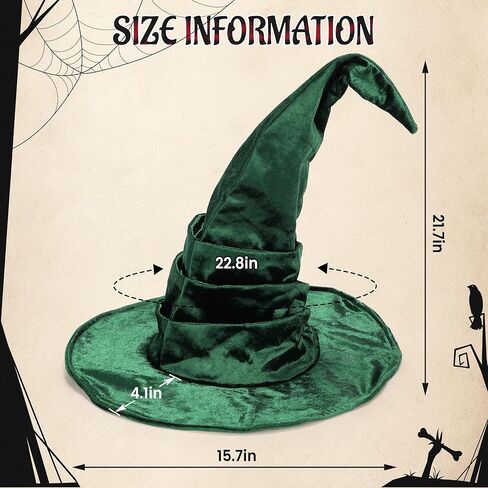 Ibeauti Witch Hat Women Large Ruched Halloween Witch Hat Costume Accessory for Party in Saudi Arabia