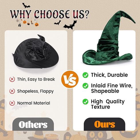 Ibeauti Witch Hat Women Large Ruched Halloween Witch Hat Costume Accessory for Party in Saudi Arabia