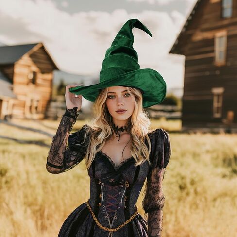 Ibeauti Witch Hat Women Large Ruched Halloween Witch Hat Costume Accessory for Party in Saudi Arabia