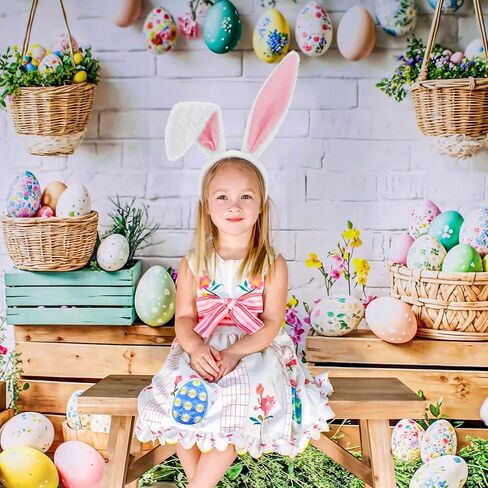 IGMaryBox عصابة رأس أذن أرنب من القطيفة باللون الوردي والأبيض للنساء، عصابة رأس أذن أرنب ناعمة منفوشة لحفلات عيد الفصح، إكسسوارات زي الأرنب، دعائم صور تنكرية للهالوين in Kuwait