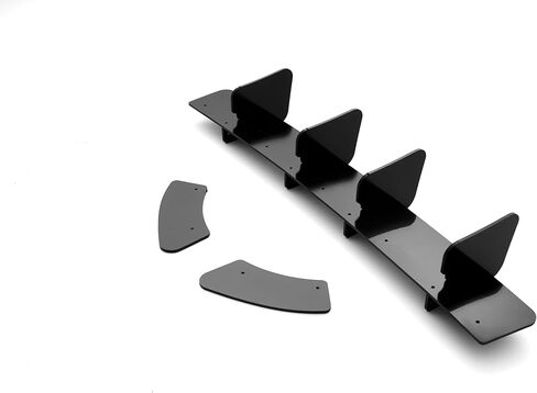 Rear Bumper Diffuser Lip 4 Shark Fins Spoiler Splitter Compatible with Golf 7 MK7.5 GTI 2018–2021, Sport Style ABS Material, Gloss Black in Kuwait