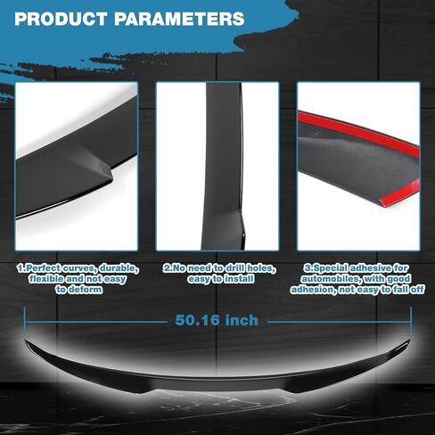 Rear Spoiler fit for Nissan Altima Sedan Advance/S/Sense/SL/SR/SV 2016 2017 2018, for Nissan Altima Sedan Base/Exclusive 2016 2017 Rear Wing Trunk Spoiler Gloss Black in Kuwait
