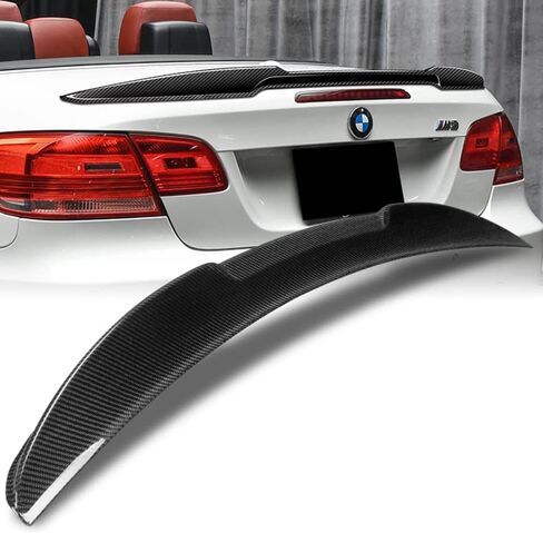 Q1-Tech, Carbon Fiber Lift Gate Trunk Spoiler Wing Compatible with 2007-2013 BMW (E93) 3-Series 325i 328i 335i M3 Convertible, Rear Trunk Lip Spoiler, V-Style in Saudi Arabia