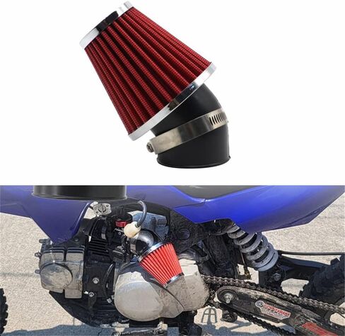 فلتر هواء عالي الأداء للدراجة النارية 48 مم، فلتر هواء للدراجة الترابية متوافق مع HONDA YAMAHA SUZUKI ATV SSR TTR Dirt Bike، معرف المدخل 48 مم - أحمر in Kuwait