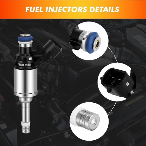 2011-2017 4Pcs Fuel Injectors Compatible for Nissan Juke 1.6L L4 Replace 16600-1KC0A 02615500092 in Saudi Arabia
