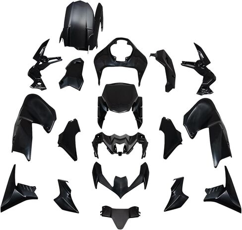 طقم هدايا الدراجة النارية مناسب لـ ZR900 Z900 2020-2024 Z900 SE 2022-2024، مجموعة أغطية لوحة إطار حقن البلاستيك ABS، أسود لامع مع أحمر in Kuwait