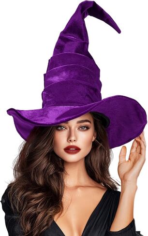 Ibeauti Witch Hat Women Large Ruched Halloween Witch Hat Costume Accessory for Party in Saudi Arabia