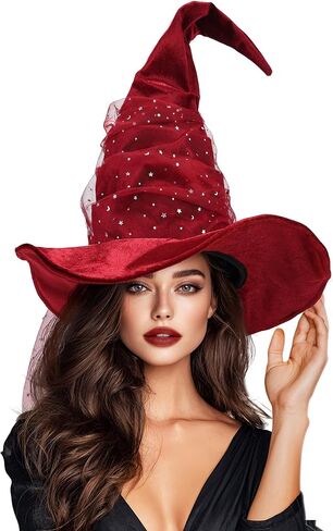 Ibeauti Witch Hat Women Large Ruched Halloween Witch Hat Costume Accessory for Party in Saudi Arabia
