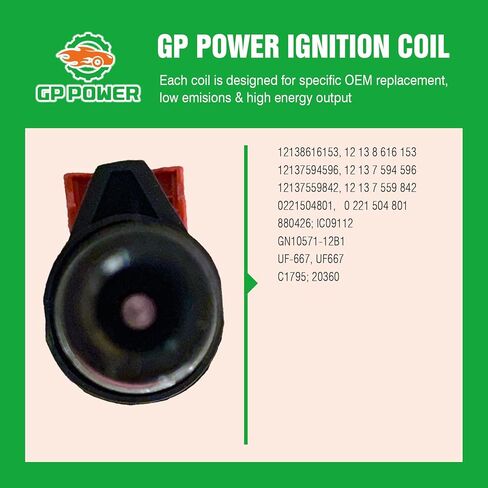 ملف الإشعال UF667 12138616153 مجموعة من 1 متوافقة مع BMW 1 2 3 4 5 6 7 8 Series X1 X3 X4 X5 X6 X7 MINI R55 R56 N16 N46 N20 N52 N54 N55 N63 S63 N73 L4 L6 V8 V12 E&F Series Chassis in Saudi Arabia