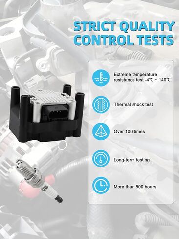1PC UF277 Ignition Coil Pack & 4PCS Iridium Spark Plugs (2.0L Only) For Volkswagen/VW Beetle 1998-2001 Golf 1999-2001 Jetta 1999-2001 2011-2015, Replace # GN10018 032905106A 032905106E 5C1314 in Saudi Arabia