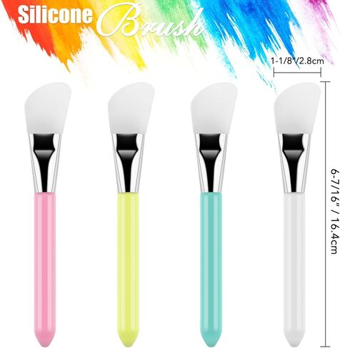 4 Pcs Silicone Craft Brush, Spatula Mixed Media Brushes; Reusable Resin Epoxy Brushes Set Spreading Toolfor DIY Painting Mixing & Spreading to Glitter TumblersArt Blending Tool (4 Color) in Saudi Arabia