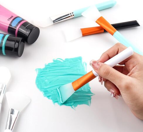 4 Pcs Silicone Craft Brush, Spatula Mixed Media Brushes; Reusable Resin Epoxy Brushes Set Spreading Toolfor DIY Painting Mixing & Spreading to Glitter TumblersArt Blending Tool (4 Color) in Saudi Arabia