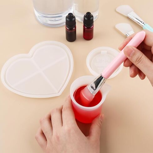4 Pcs Silicone Craft Brush, Spatula Mixed Media Brushes; Reusable Resin Epoxy Brushes Set Spreading Toolfor DIY Painting Mixing & Spreading to Glitter TumblersArt Blending Tool (4 Color) in Saudi Arabia
