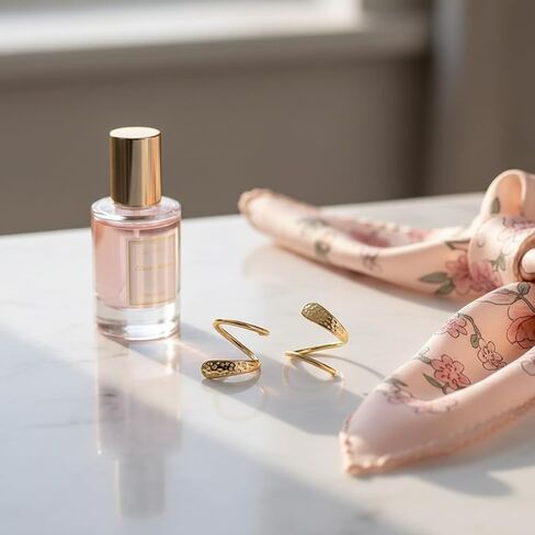 Gold Spiral Ear Cuff Earrings for Women - Double Hoop Illusion No Back Earrings - Minimalist Hammered Twist Arc Hoops for Multi Piercing Look in Kuwait