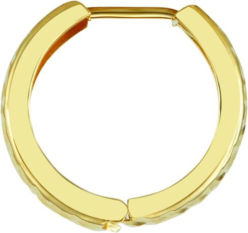 14k REAL Yellow Gold 5mm Thickness Huggie Hoop Earrings (15mm Diameter) in Saudi Arabia