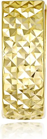 14k REAL Yellow Gold 5mm Thickness Huggie Hoop Earrings (15mm Diameter) in Saudi Arabia