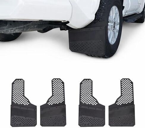 Mud Flaps for Pickup Trucks Heavy-Duty Accessories, Splash Guard, Fender Slush Guard for SUVs Vans, Universal All Weather Guardabarros para Auto Front & Rear, Impact-Resistant, 4PCS (Black) in Saudi Arabia