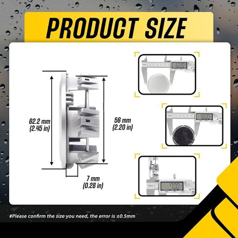 4Pcs Wheel Center Caps for Camry Avalon RAV4 Wheel Rim Outer 62.2 mm(2.45 in) Inner 56 mm(2.2 in) Silver Hub Caps, Replacement PT280-03200-02 42603-YY340 42603-YY380 in Kuwait