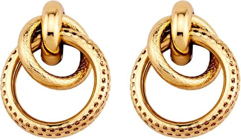 Chunky Gold Knot Earrings for Women 14k Gold Trendy Geometric Statement Earrings for Women 2025 Fashion Jewelry Costume Accessories in Saudi Arabia