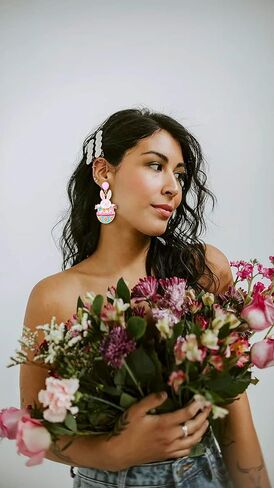 10/15 Pairs Easter Jewelry Set for Women,Easter Bunny Dangle Earrings,Easter Beads Hoop Earrings,Easter Theme Stud Earrings,Spring Accessories Gifts in Saudi Arabia