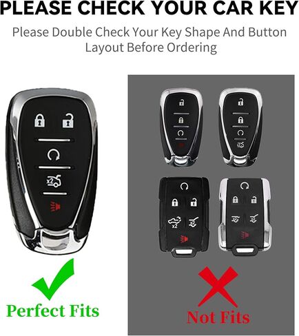 غطاء GripKeyShell™ for Chevy Key Fob، مصنوع من مادة TPU الناعمة مع سلسلة مفاتيح تناسب Equinox Malibu Camaro Traverse Blazer Cruze Trax Bolt in Saudi Arabia