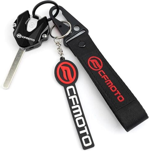 Key Chain Key Ring Key Shell Compatible with CFMOTO Ibex 450/450SS/450NK/450CLC/675SS/675NK/Ibex 800/800NK/300SS/300NK,Blue Logo Black Shell,CFMOTO Ibex 450 accessories,CFMOTO 450SS Accessories in Kuwait