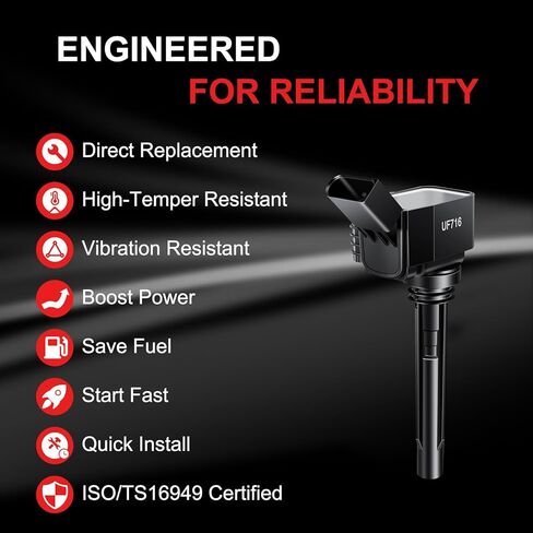 UF716 Ignition Coil Pack UF716 Fits for Audi A3 A4 A5 A6 Q5 Q7 TT, Fits for Volkswagen Jetta Golf Passat Tiguan 2014 2015 2016 2017 2018 2019 2020 2021, Replaces UF752 UF765 UF771 Set of 4 in Saudi Arabia