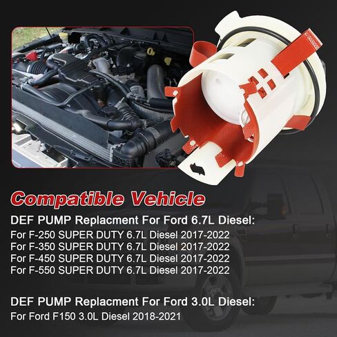 HC3Z-5J229-B DEF Pump Assembly Compatible with Ford F150 F250 F350 F450 F550 Super Duty 3.0L 6.7L Diesel 2017-2023 Exhaust Fluid Heat Pump Modul Rplaces HC34-5J229-AA FC44-5J229-AB in Saudi Arabia
