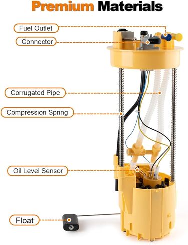 Electric Fuel Pump Assembly Compatible with Dodge Ram 2500 3500 1998 1999 2000 2001 2002 2003 2004 L6 5.9L with 34 or 35 Gal. Tank Replace E7187M VANBOL0187 with Sending Unit O-Ring in Saudi Arabia