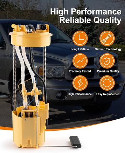 Electric Fuel Pump Assembly Compatible with Dodge Ram 2500 3500 1998 1999 2000 2001 2002 2003 2004 L6 5.9L with 34 or 35 Gal. Tank Replace E7187M VANBOL0187 with Sending Unit O-Ring in Saudi Arabia