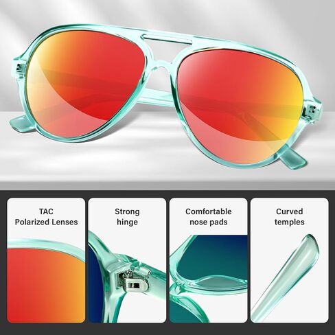 KUGUAOK Polarized Aviator Sunglasses for Women Sporty Style Running Sun Glasses Tangle Free Frame Vintage Trendy Shades in Saudi Arabia
