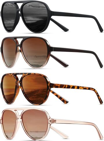 KUGUAOK Polarized Aviator Sunglasses for Women Sporty Style Running Sun Glasses Tangle Free Frame Vintage Trendy Shades in Saudi Arabia