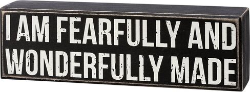 Primitive by Kathy 113231 I Am Fearfully And Wonderfully Made Box Sign, 8-inch Length in Saudi Arabia