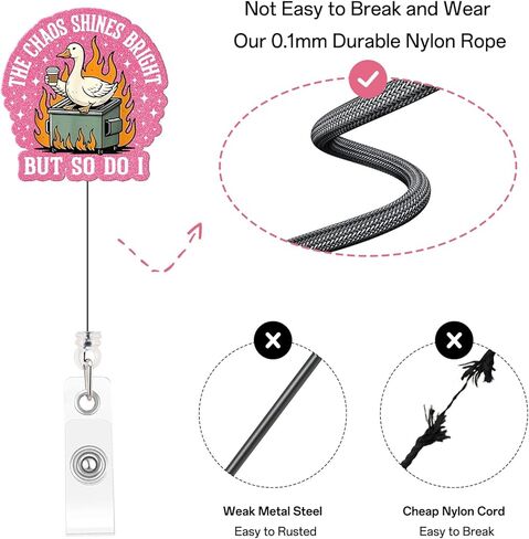 Funny Goose Nurse Badge Reel, The Chaos Shines Bright Dumpster Fire Badge Holder with Retractable Clip, Cute Gifts for Nursing Student RN LPN CNA MA Medical Worker Teacher Doctor in Kuwait